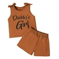 thumbnail image 2 of Clearance！Honeeladyy Fashion Boy And Girls' Casual Short Sleeve Tops Round Neck Collar Botton Printed Short Pants Sets for Beach(Brown,6-7 Years), 2 of 5