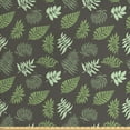 thumbnail image 1 of Leaves Fabric by the Yard, Palm Tree Elements Foliage Composition Exotic Summer Spring Illustration, Decorative Upholstery Fabric for Sofas and Home Accents, Olive Green Dark Green by Ambesonne, 1 of 4