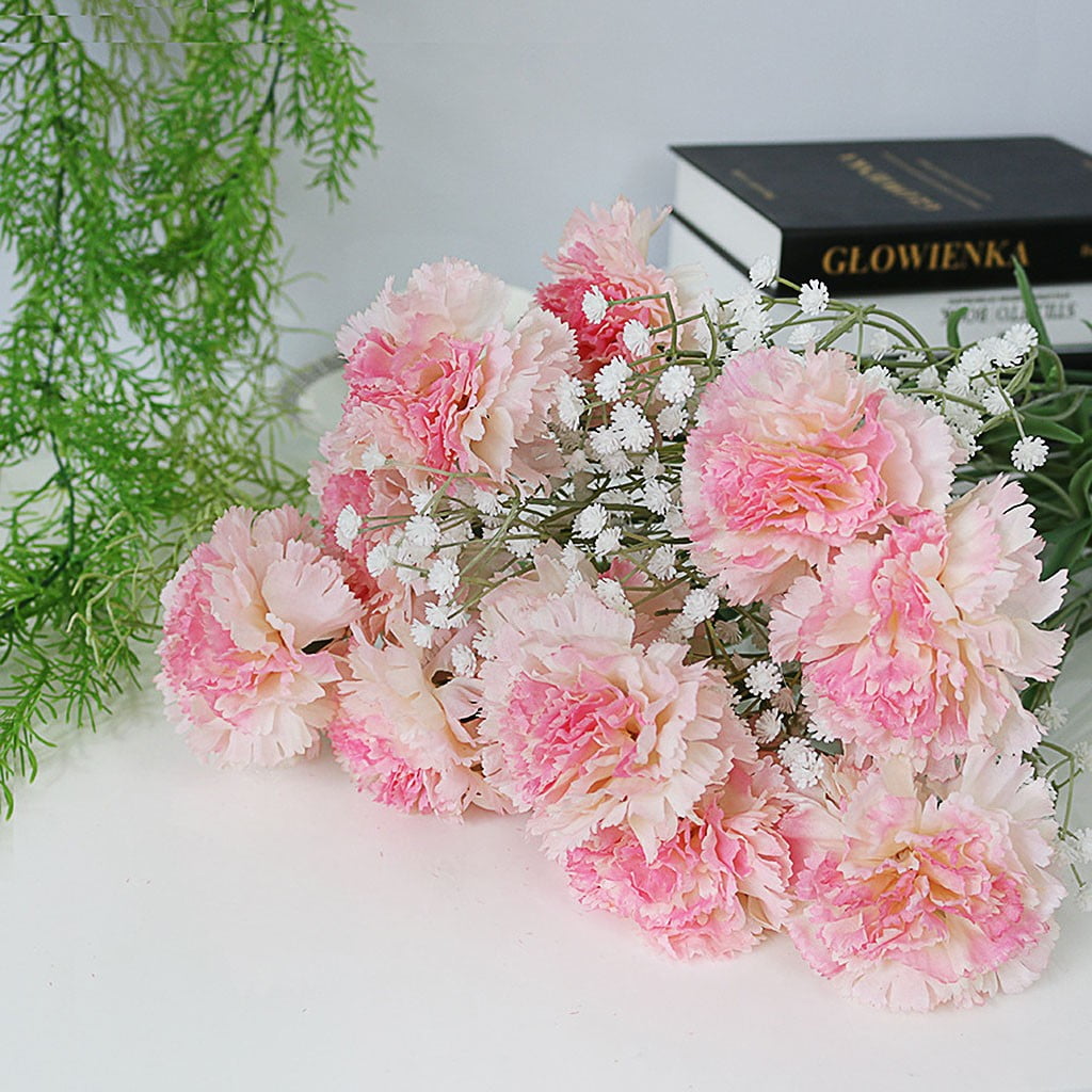 Artificial Fake Carnation Silk Flower Wedding Party Bridal Bouquet Home Decor 