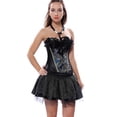 thumbnail image 6 of Tiweut Womens Style Underbust Corset with Metal Leather Styling Gothic Waist Training Tops,E-Black,L, 6 of 7