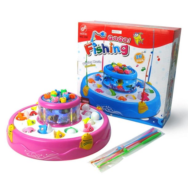 Juguete eléctrico Play House de doble capa, juego de placa de pesca eléctrica con luz magnética y música, rompecabezas de educación temprana