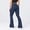 Navy Blue, variant on Carlikeit Women's Flare Leggings High Waisted Yoga Workout Pants with Cargo Pockets No Front Seam High Stretch Quick Dry Bootcut Leggings