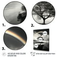 thumbnail image 3 of Designart "Grayscale Arc Rainbow Over the Tree II" Floral Floater Framed Wall Decor, 3 of 7