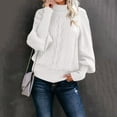 thumbnail image 2 of Vividxx Ladies Mid Neck Sweater Loose Long Sleeve Knit Solid Color Sweater Pullover Top Fashion, 2 of 6