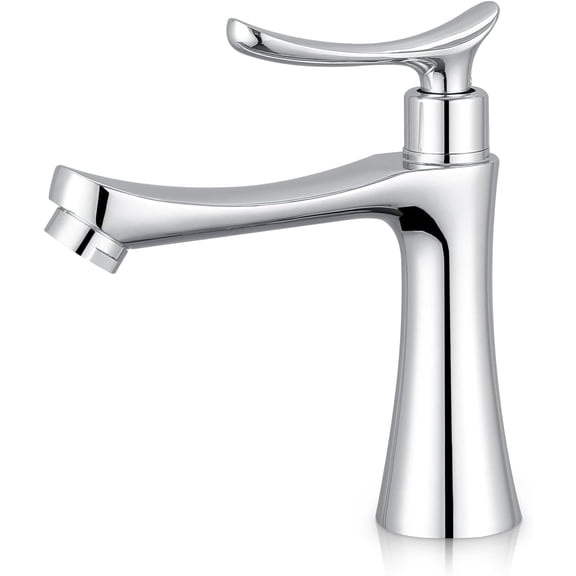 CATPAN Bathroom Faucet Cold Only,Single Handle Single Hole Basin Sink Faucet Deck Mount Lavatory Faucets Chrome Polished