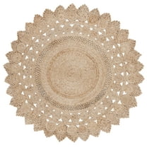 SAFAVIEH Natural Fiber Phyillis Geometric Area Rug, Natural, 5' x 5' Round