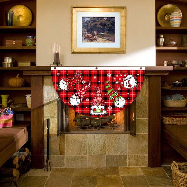 Navidad medio abanico bandera banderines en forma de abanico regalo de decoración de Navidad al aire libre (enano)
