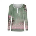 thumbnail image 6 of Generic Women's Long Sleeve Tops Casual Fall Henley Shirts Button Down Blouses Basic Floral Print Ribbed T Shirts, 6 of 6