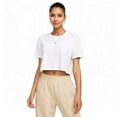 thumbnail image 2 of Women's Ideal Crop Top Round Neck Short Sleeve T-Shirt, White, X-Large, 2 of 8