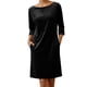 thumbnail image 2 of Karight Women's Velvet Dress Trendy Formal Long Sleeve Loose Casual Swing Mixi Dresses Plus Size for Daily Wear with Pockets, 2 of 5