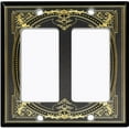 thumbnail image 6 of Metal Light Switch Plate Cover Elegant Victorian Black Yellow Frame FRA058, 6 of 13