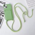 thumbnail image 3 of Funda de teléfono con correa de cordón cruzado, carcasa de silicona líquida para iPhone 15, 14, 13, 12, 11 Pro Max, SE, X, XR, XS Max, 7, 8 Plus, 3 of 5