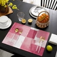 thumbnail image 3 of Pink Geometric Placemats Set of 8, Watercolor Ombre Modern Abstract Art Placemats for Dining Table, Place Mats for Kitchen Tabletop, Waterproof Wipeable Dining Table Mats Set, 3 of 9