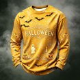 thumbnail image 5 of Havenx Halloween Shirts for Men Pumpkin Print Shirt Long Sleeve Crew Neck Tshirts Fashion Funny Spooky Scary Lightweight Top,Yellow XL, 5 of 5