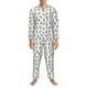 thumbnail image 3 of Fotbe Milk Tea Pijama de Hombre con Estampado de Manga Larga, Conjunto de 2 Piezas, Ropa de Dormir Suave y Cómoda con Bolsillos-XX-Large, 3 of 7