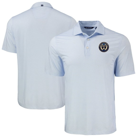 Men's-Cutter & Buck  Powder Blue Philadelphia Union Big & Tall Pike Eco Diamond Dot Print Recycled Polo
