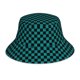 thumbnail image 1 of Balery Black And Teal Checkerboard Sombreros para el sol para hombre y mujer, sombrero de pescador con UPF 50+, 1 of 6