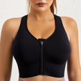 thumbnail image 1 of Ropa interior deportiva todo en uno para mujer, chaleco de yoga con espalda fruncida, cremallera, sin aros, para fitness, running, a prueba de golpes, de secado rápido, 1 of 6