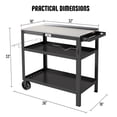 thumbnail image 2 of FEASTO 31.5"x18" Outdoor Grill Cart with Stainless Steel Tabletop, Movable Grill Table with Seasoning Rack, 2 of 9
