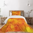 thumbnail image 3 of Ambesonne Fall Quilted Bedspread Set 2 Pcs, Maple Botany Foliage Leaf, Twin Size, Orange Yellow, 3 of 6