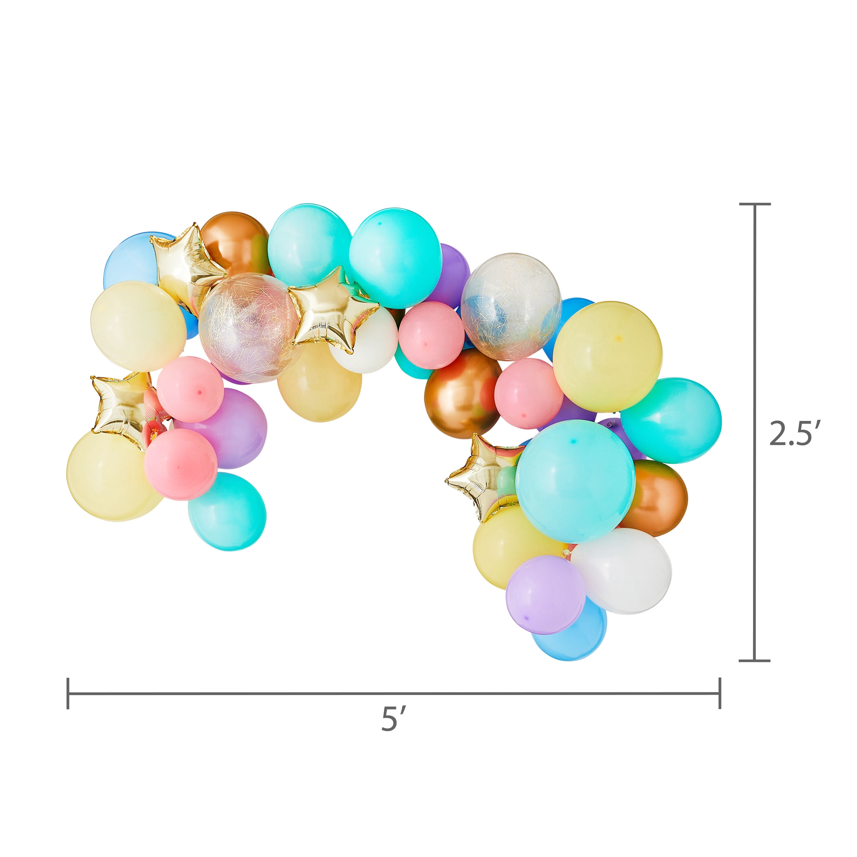 Pastel/Gold Foil Balloon Garland, 49 Pieces, by Way To Celebrate