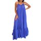 thumbnail image 2 of TRKIYQC Vestido largo sin mangas para mujer, correa de espagueti, color sólido, con lazo, sin espalda, bolsillos laterales, ajuste holgado, vestido de vacaciones TRKIYQC Moda, 2 of 5
