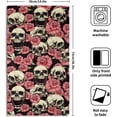 thumbnail image 2 of Sugar Skull Towels Set of 2, Pink Rose Floral Skeleton Larger Hand Towel, Halloween Western Day of The Dead Face Tea Bar Towels Fast Drying for Bathroom Kitchen Gym Spa, 2 of 7