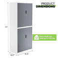 thumbnail image 2 of Magshion 71" Metal Garage Storage Cabinet with Locking Doors, 4 Adjustable Shelves for Home, Office, Grey White, 2 of 10