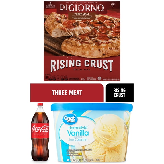 Pizza Meal Bundle: Digiorno Pepperoni Pizza, Coke & Great Value Vanilla Ice Cream