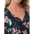 thumbnail image 5 of DARING DIVA Pajamas V Neck Top Drawstring Pants Sleepwear Lounge Sets S Black Floral, 5 of 7
