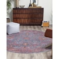 thumbnail image 3 of Rugs.com Mangata Collection Rug – 4' Round Antique Blue Low Rug Perfect For Kitchens, Dining Rooms, 3 of 9