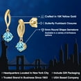 thumbnail image 2 of Gem Stone King 10K Yellow Gold Blue Apatite Stud Dangle Earrings for Women | 0.99 Cttw | Gemstone Birthstone | Round 5MM, 2 of 6