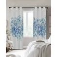 thumbnail image 2 of Blackout Curtains for Bedroom, Blue Eucalyptus Leaves Room Darkening Window Drapes for Living Room, Spring Summer Botanical Floral Thermal Insulated Grommet Curtains, 42x54 inch, 2 Panels, 2 of 9