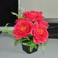 thumbnail image 4 of Coofit Potted Plant Realistic Desktop Artificial Peony Fake Flower for Home Office, 4 of 6
