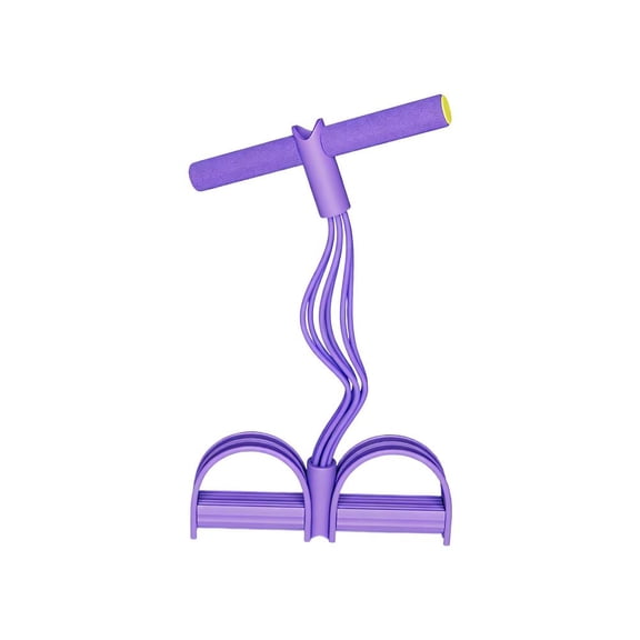 6 Tube Resistance Band Exercise Set with Handles & Foot Pedals, Full Body Workout Fitness Expander for Home Gym, Portable Strength Training Equipment(Purple)