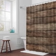 thumbnail image 6 of Brown Wood Grain Shower Curtain for Bathroom Decor, Realistic Wooden Board Texture Farmhouses Waterproof Fabric Shower Curtain, 36"x78" Set with 12 Hooks, 6 of 9