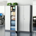 thumbnail image 6 of SUNCROWN  71 In Metal Storage Garage Cabinets with Locking Doors and Adjustable Shelves, Steel Storage Cabinet for Garage, Office, Classroom, Assemble Required(Grey), 6 of 9