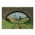 thumbnail image 1 of Landscape Cutting Board, Stone Bridge Old Railway Cloudy Sky Trees Grass Long Journey Tranquil View Print, Decorative Tempered Glass Cutting and Serving Board, Small Size, Green Brown, by Ambesonne, 1 of 1