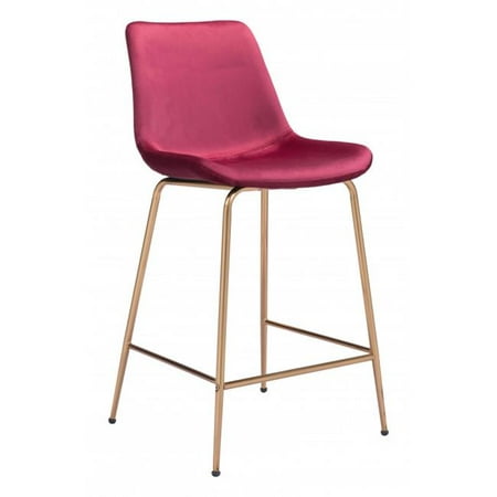 Zuo 101764 Tony Counter Chair, Red & Gold
