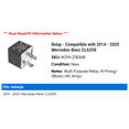 thumbnail image 2 of Relay - Compatible with 2014 - 2025 Mercedes-Benz CLA250 2015 2016 2017 2018 2019 2020 2021 2022 2023 2024, 2 of 2