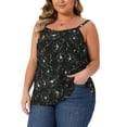 thumbnail image 4 of Agnes Orinda Women's Plus Size Tank Floral Adjustable Spaghetti Strap V Neck Sleeveless Casual Summer Cami Tops 1X Black, 4 of 6