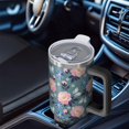 thumbnail image 6 of 40oz Pioneer Flower Floral Print Pattern Insulated Tumbler with Handle, BPA-Free Leak Proof Lid and Straws, Double Wall Vacuum, Hot 12h/Cold 34h, 6 of 6
