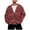 Red, variant on Ruimatai Women's V-Neck Fuzzy Cardigan Long Sleeve Soft Striped Sweater Open Front Cozy Knit Top for Fall Spring Casual Outfit