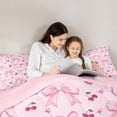 thumbnail image 3 of Feelyou Cute Bowknot Full Size Comforter Sets, Cartoon Bedding Sets, 3-Piece, 3 of 6