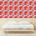 thumbnail image 3 of Ambesonne Floral Peel & Stick Wallpaper for Home, Leafy Flowers Print Spring, 13"x72", Hot Pink Vermilion, 3 of 5