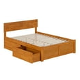 thumbnail image 2 of AFI Orlando Full Wood Platform Bed with Footboard and Storage Drawers, Light Toffee, 2 of 6