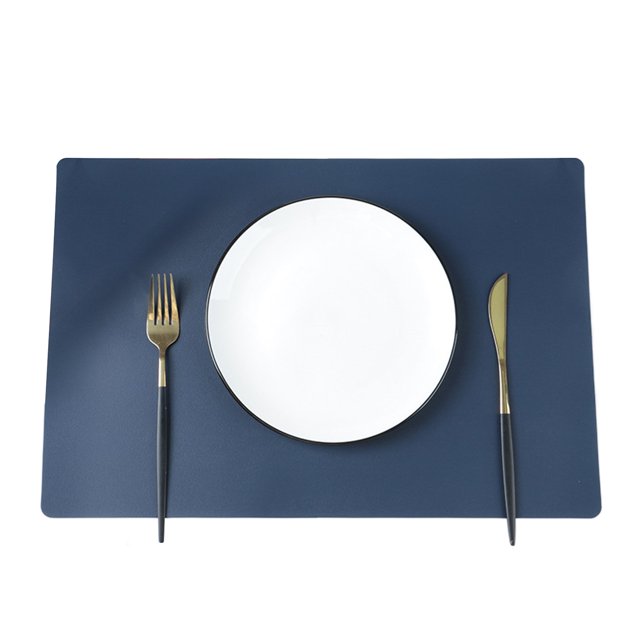CSChome Placemat Faux Leather Placemats Heat Resistant Non-Slip Stain-Proof Reusable Rectangular Design for Home Kitchen