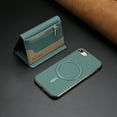 thumbnail image 6 of Allytechgroup 2-in-1 Magnetic Wallet Case for iPhone 7 / 8 / SE 2022 & 2020, Detachable Card Holder with Zipper Pocket RFID Blocking Kickstand PU Leather Protective Flip Cover with 6 Slots, Green, 6 of 6