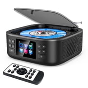Portable CD Player Bluetooth, Desktop CD Player with Bluetooth Music Boombox Portable CD Players for Home FM Radio & Bluetooth Speaker LED Screen Built-in Dual Speakers