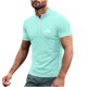 thumbnail image 5 of Blusa y camisa de manga corta con cuello alto para hombre, de verano, de color liso, ajustada, deportiva, con cremallera, de manga corta, con cuello alto., 5 of 5